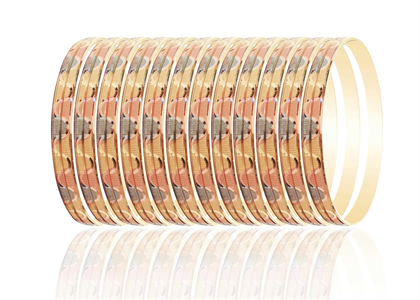 3 Tone Plated | High Polish CNC Bangles